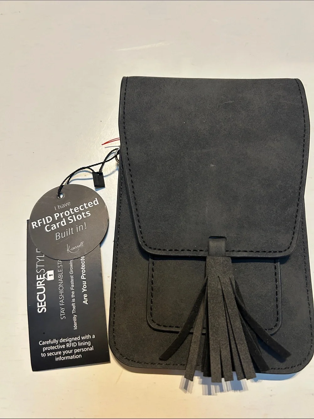 Black RFID Phone Holster with Clear Touch Window